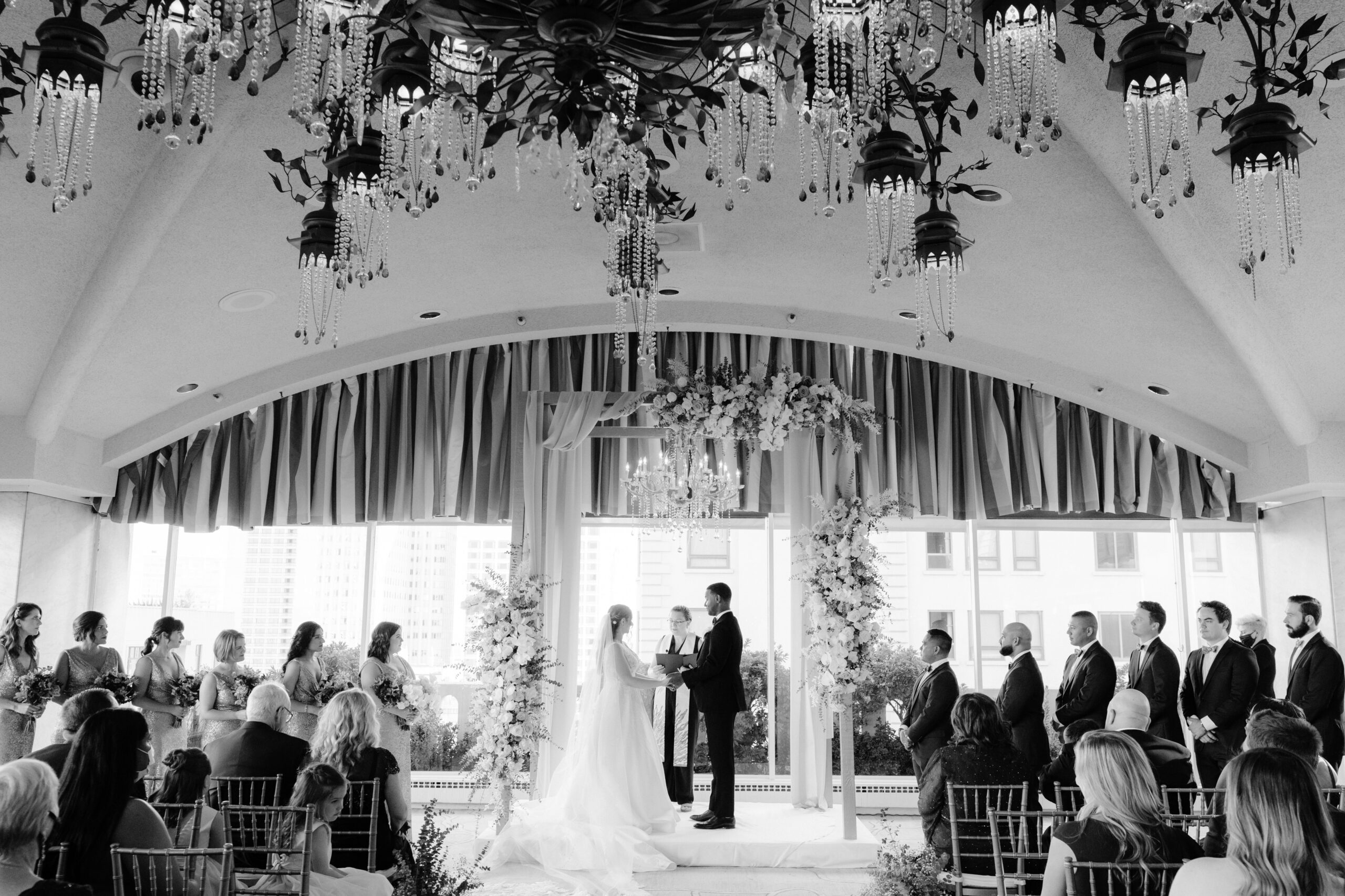 couple at the alter fairmont San Francisco wedding