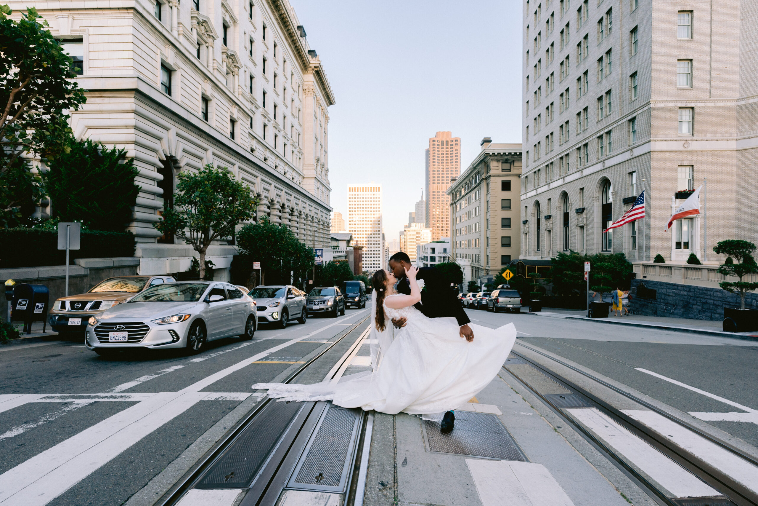 couples portrait in the street San Francisco