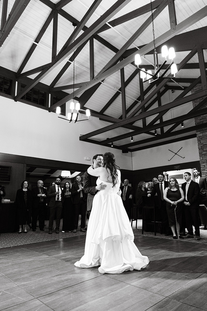 newlyweds first dance at presidio golf course wedding