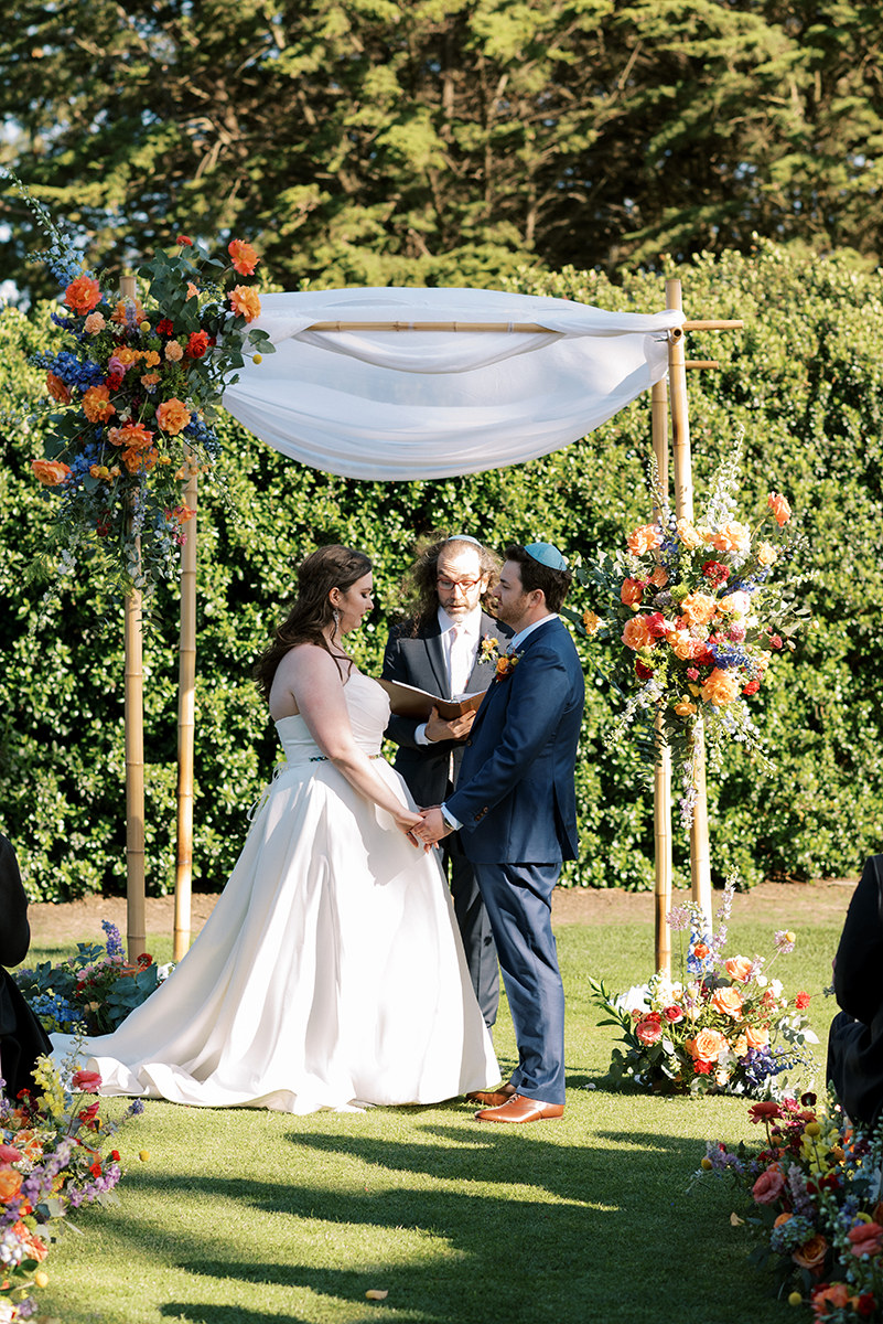 couple at the alter at presidio golf course wedding