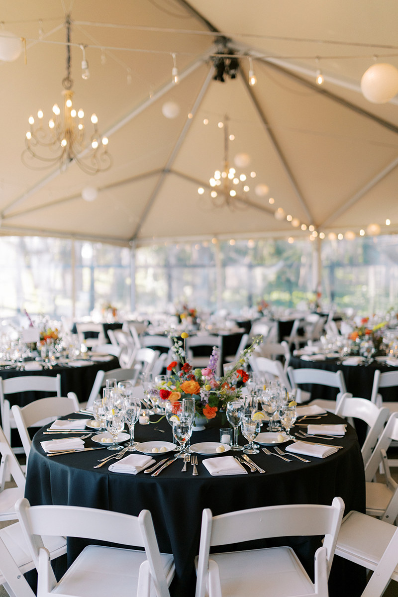 wedding reception table details at presidio golf course