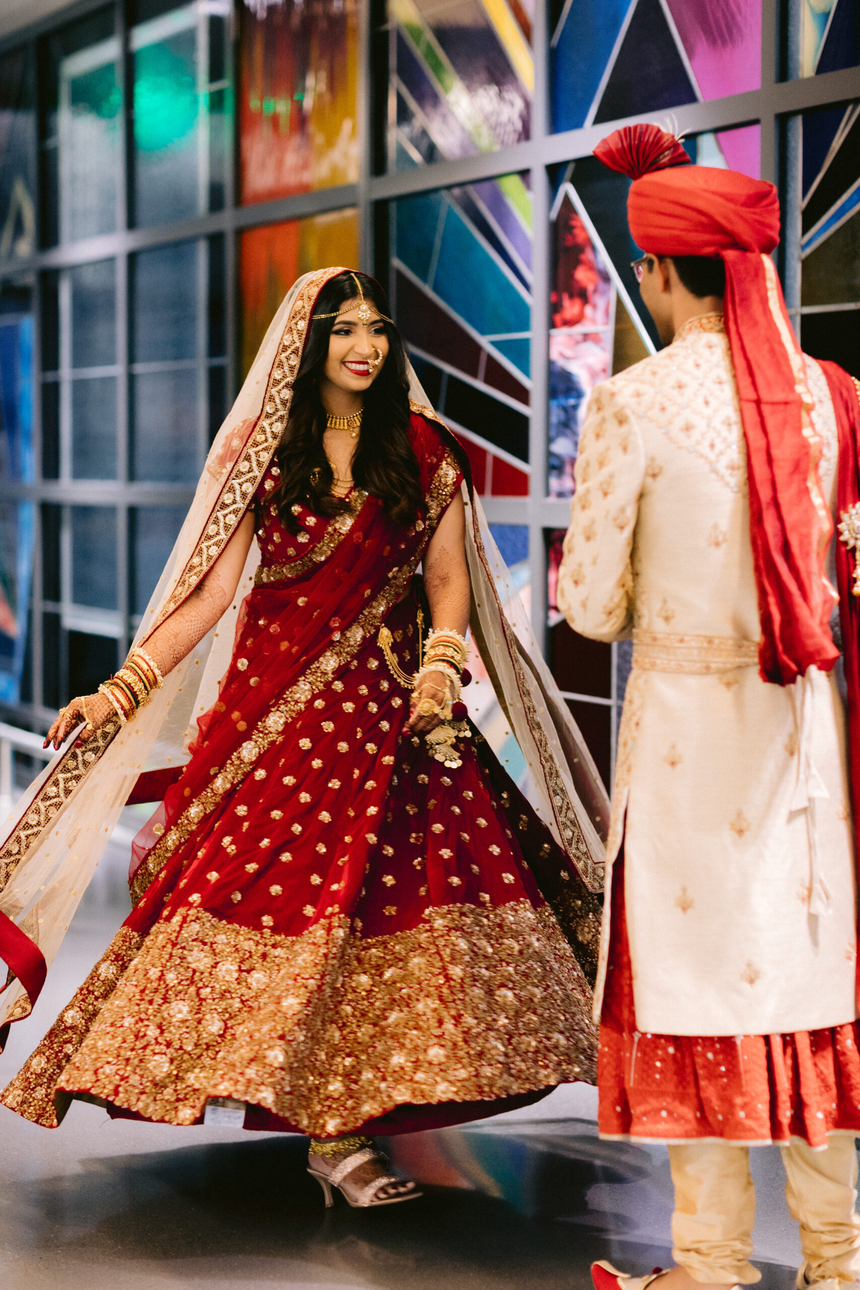 Indian couple first look at San Francisco design center