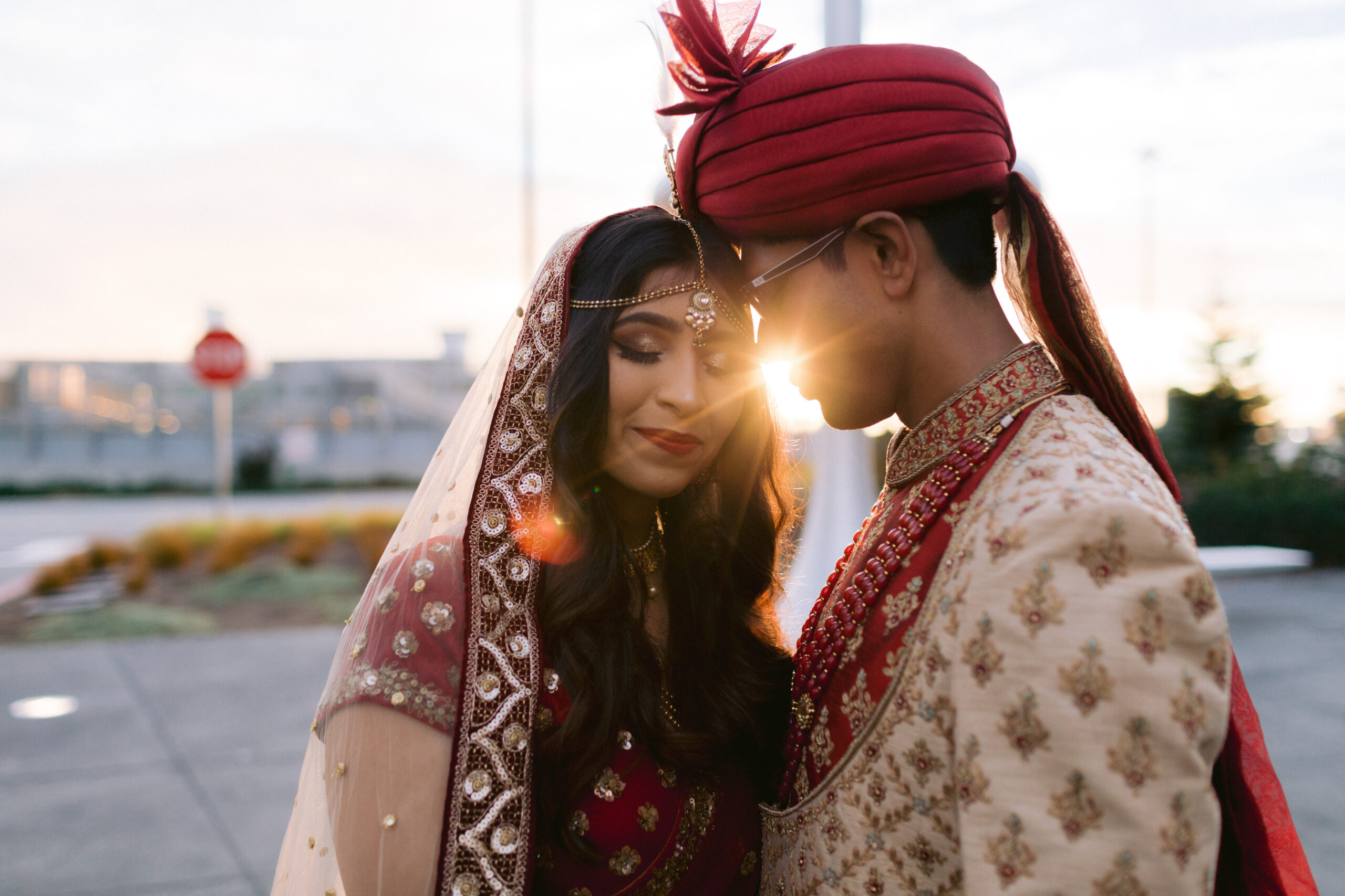 wedding portrait at sunset in San Francisco