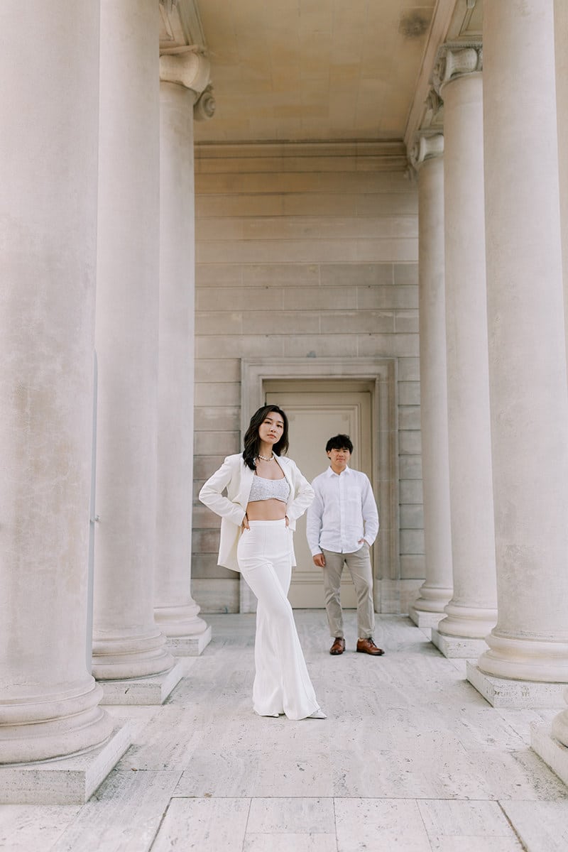 couple at legion of honor during their Bay Area engagement session