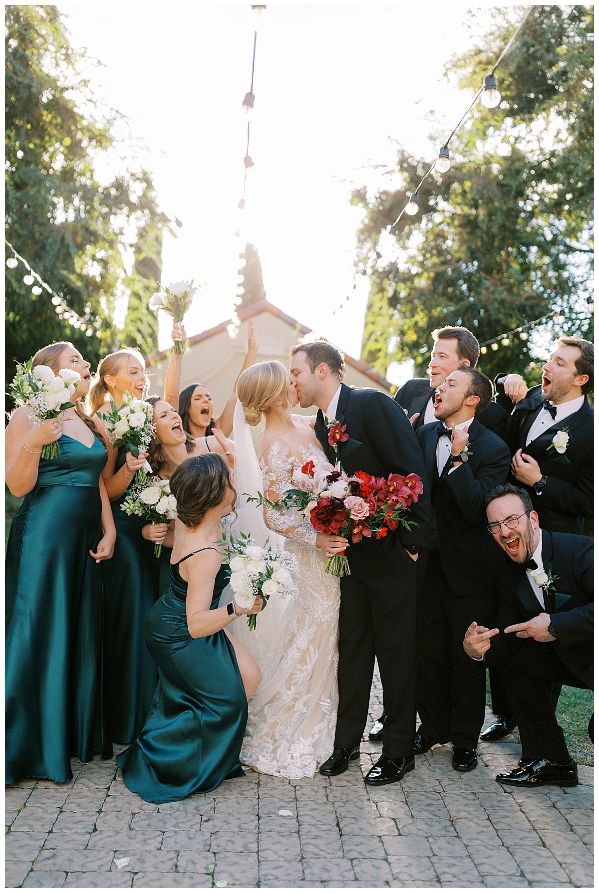 wedding party celebrating at casa real