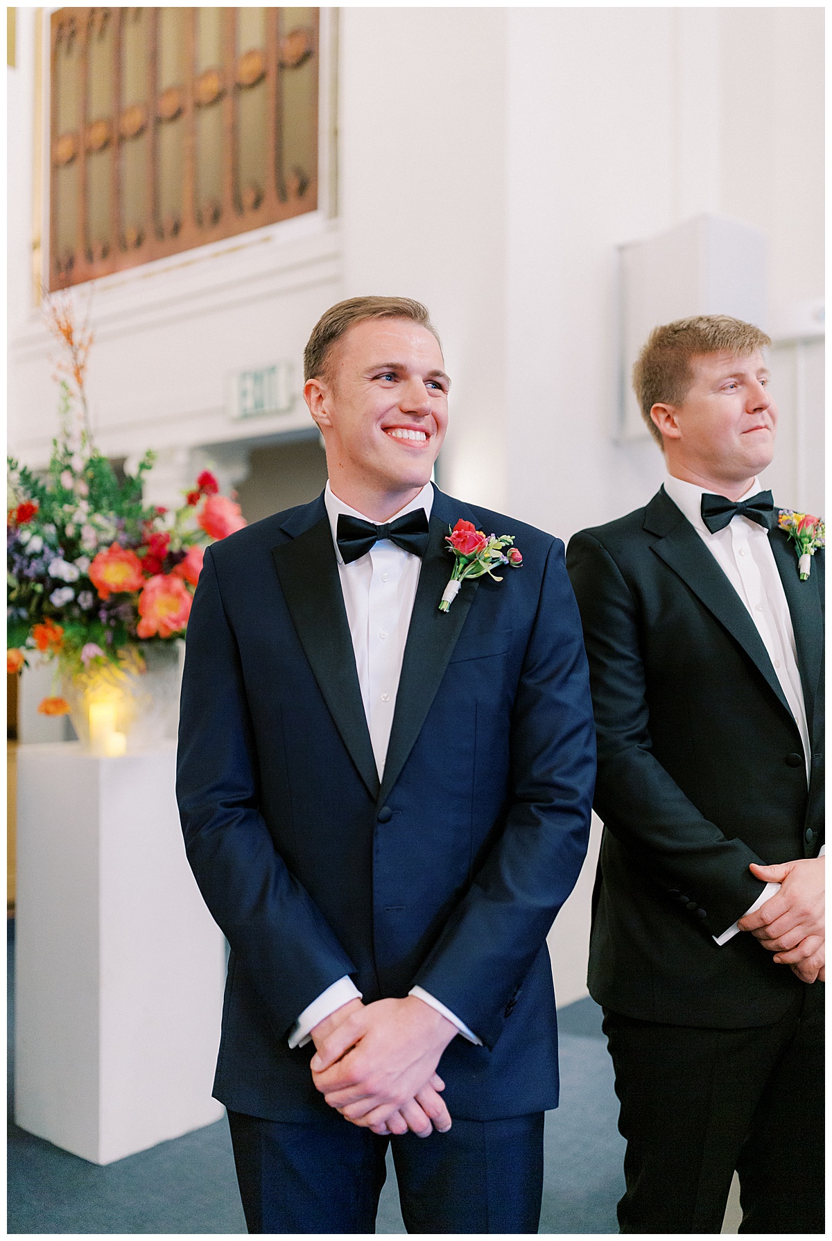 Groom waiting at the altar for the bride 