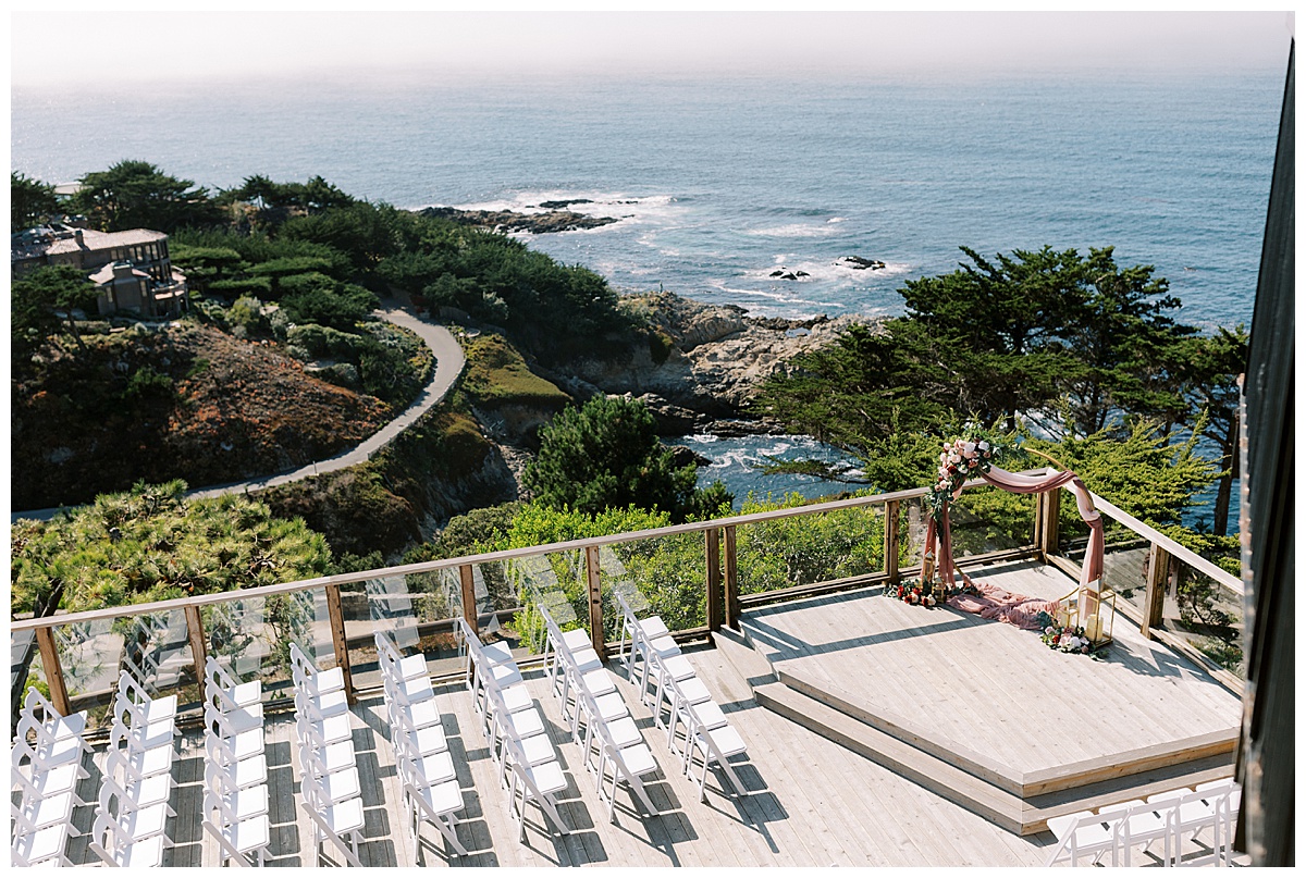 aerial photo of ceremony space at carmel Hyatt highlands
