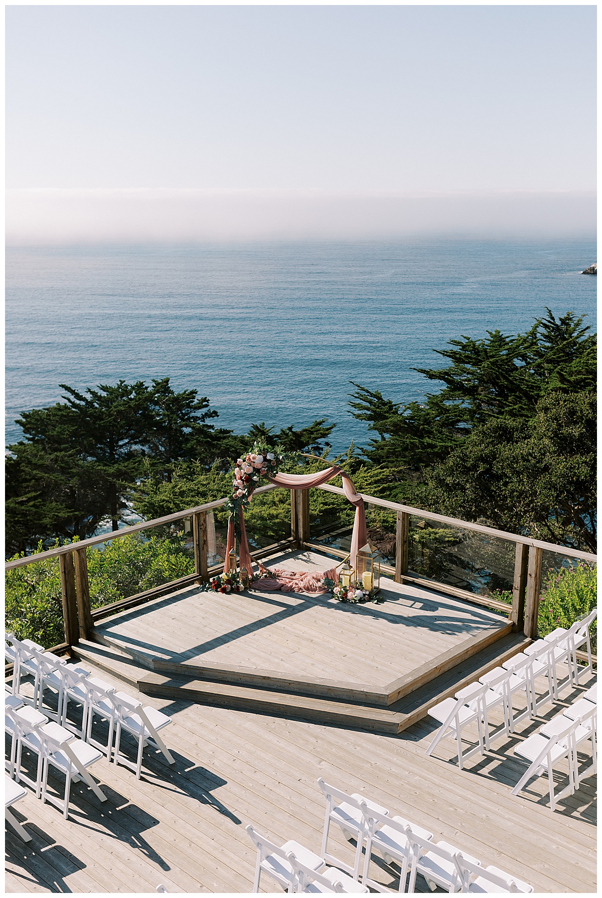aerial view of ceremony space at carmel highlands Hyatt