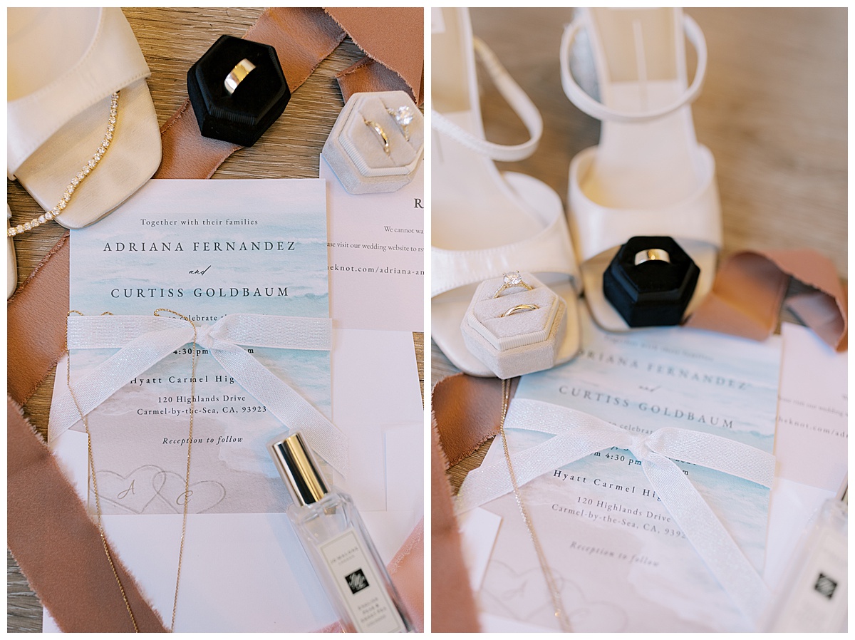 bridal details flat lay