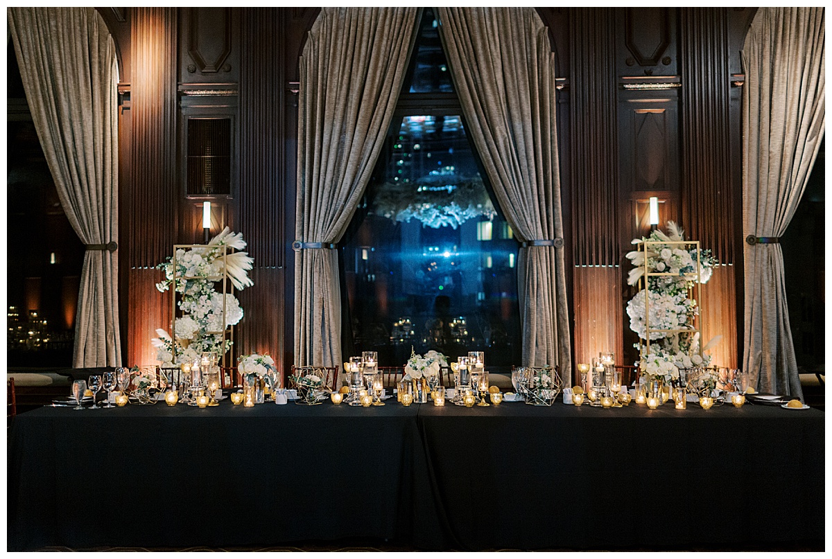 reception decor at Julia Morgan ballroom