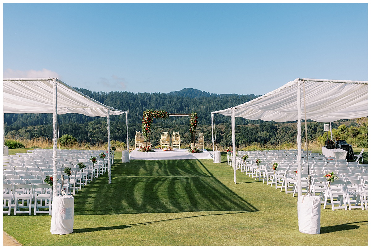 wide photo of indian mandap setup at fairview crystal springs