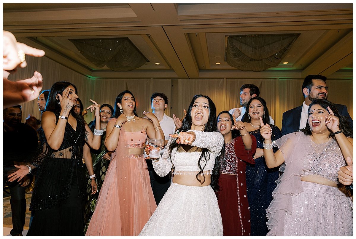 Bride and friends dancing at her Westin SFO Wedding reception