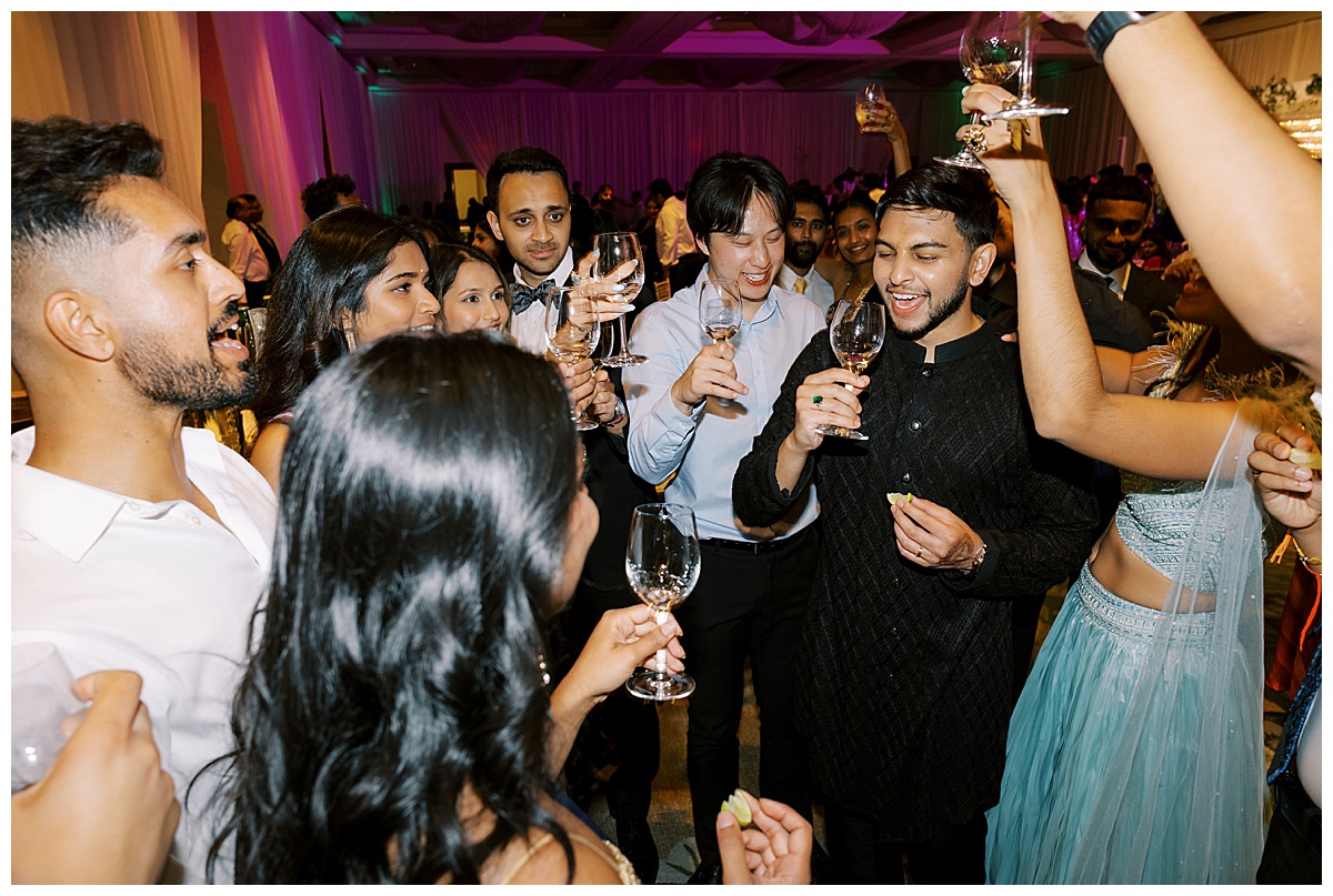 dance floor cheers at Westin sfo wedding