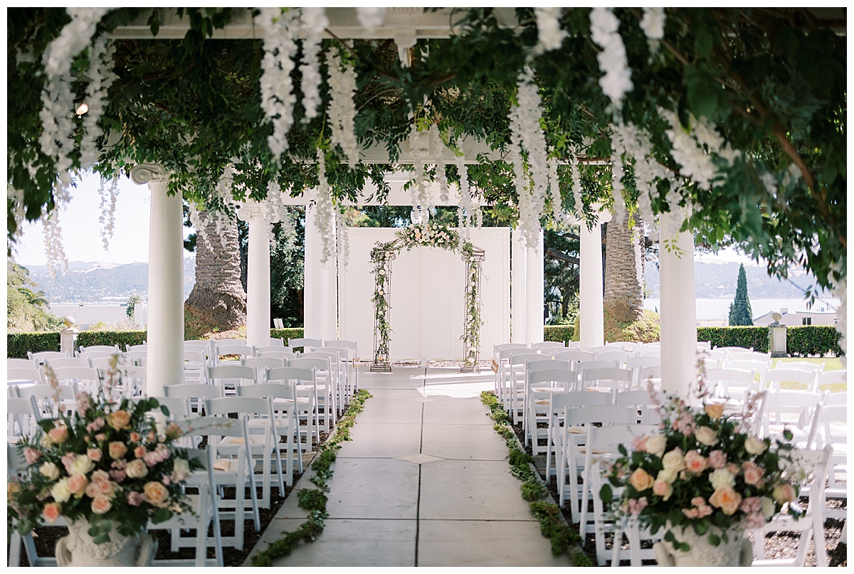 ceremony setup at Jefferson street mansion