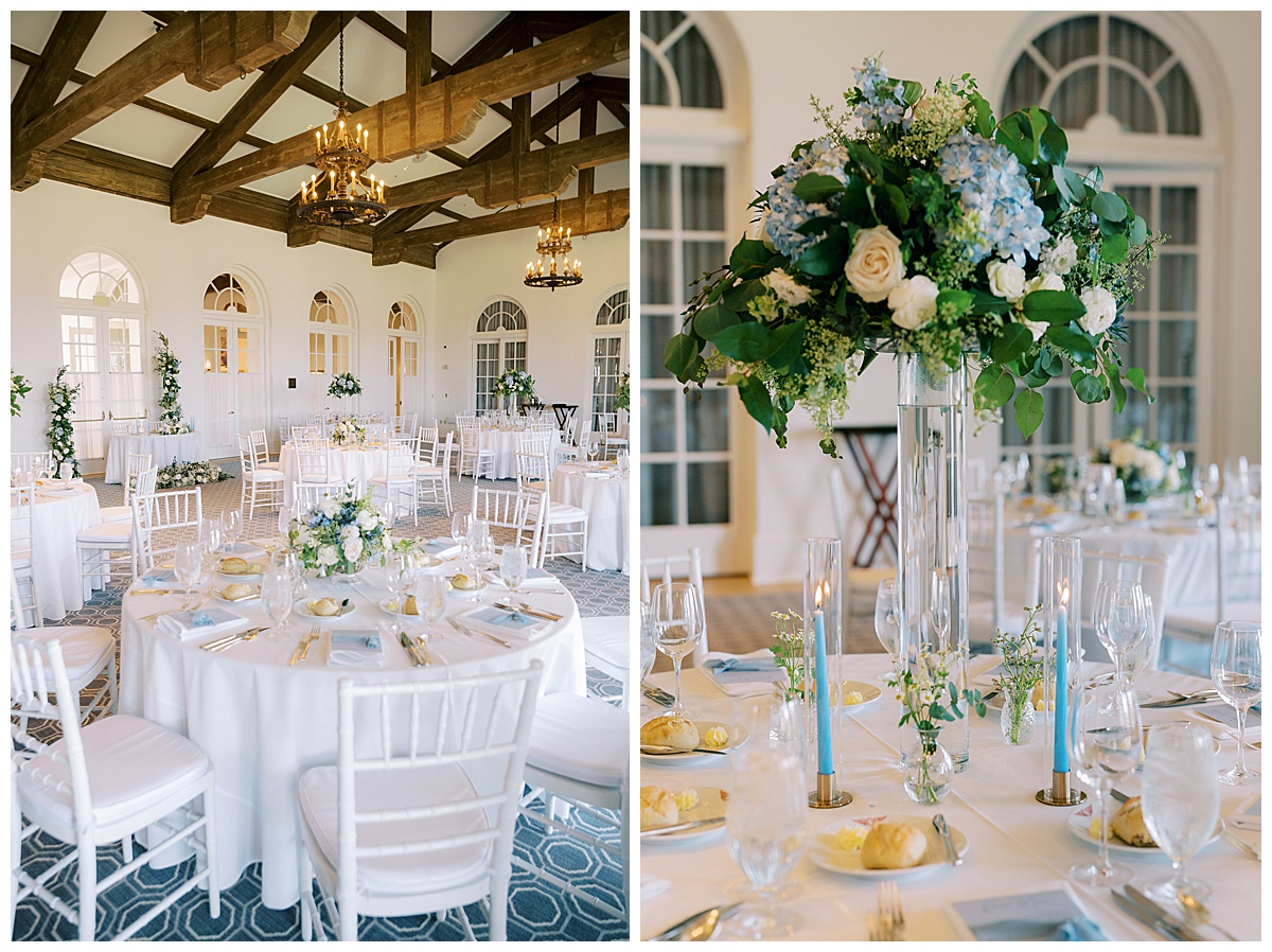 reception decor and tables capes at the olympic club