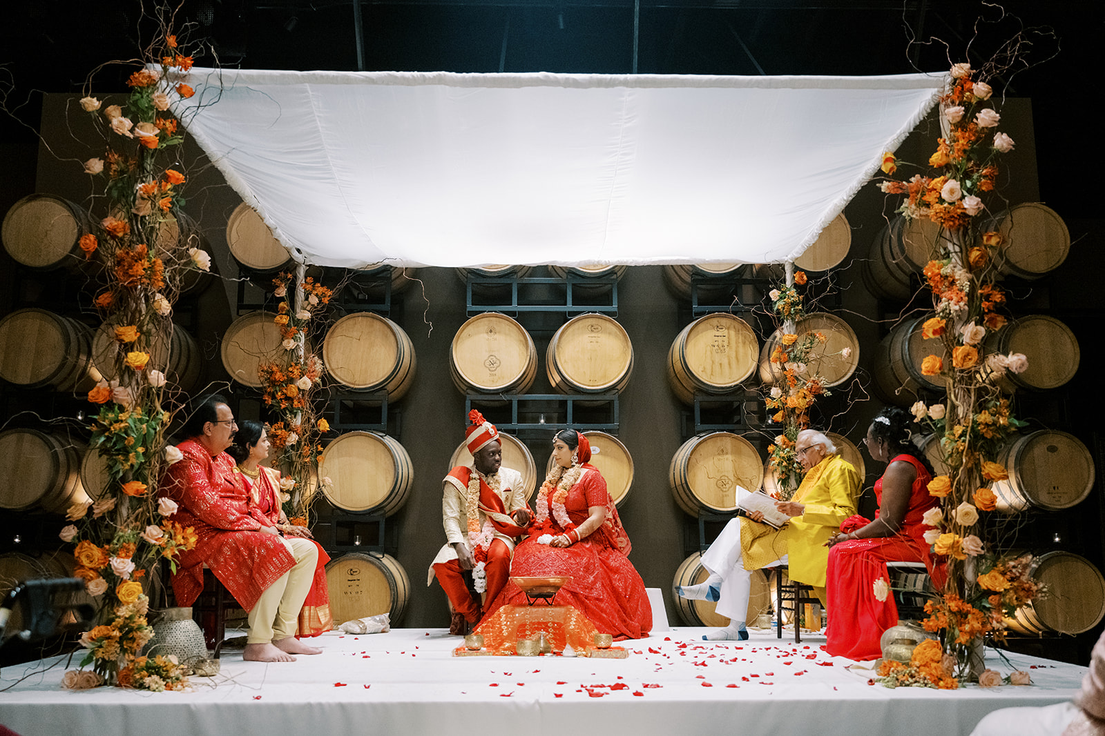 wide photo of indoor indian ceremony at palm event center