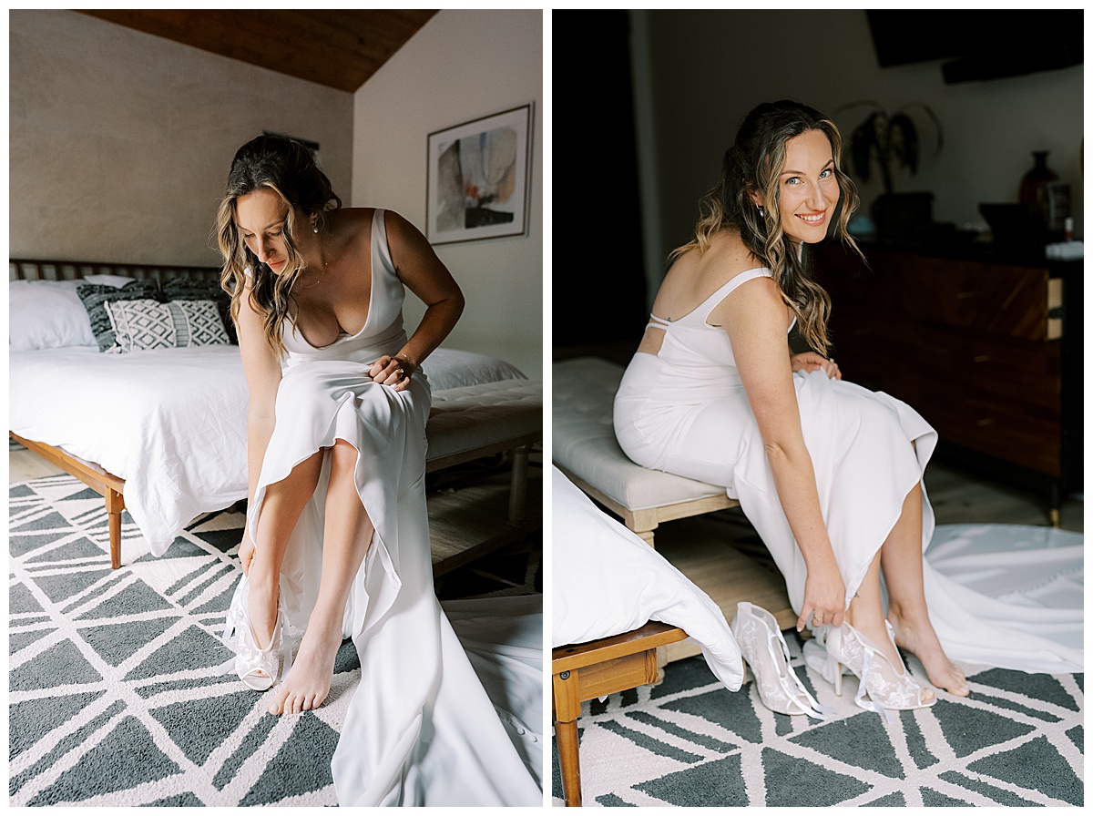 bride getting ready at villa and vine for wedding
