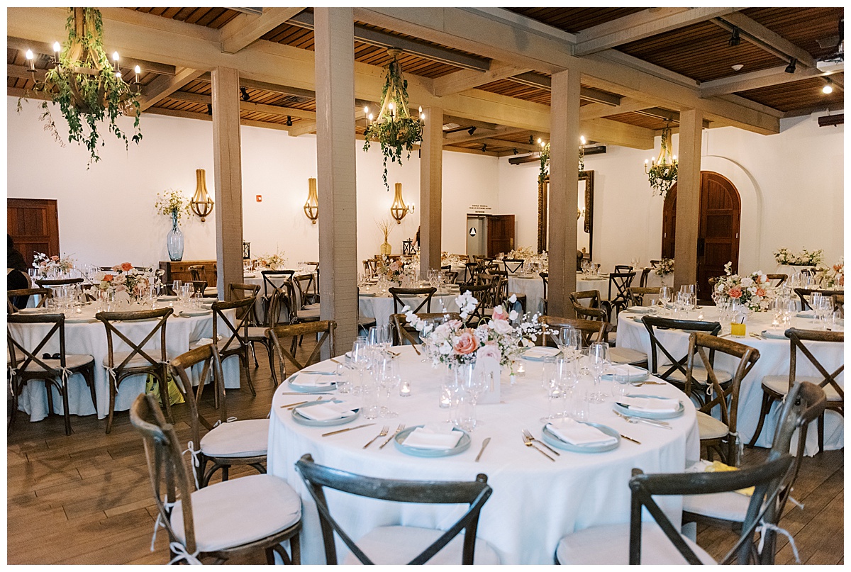 reception tables capes at wente vineyards