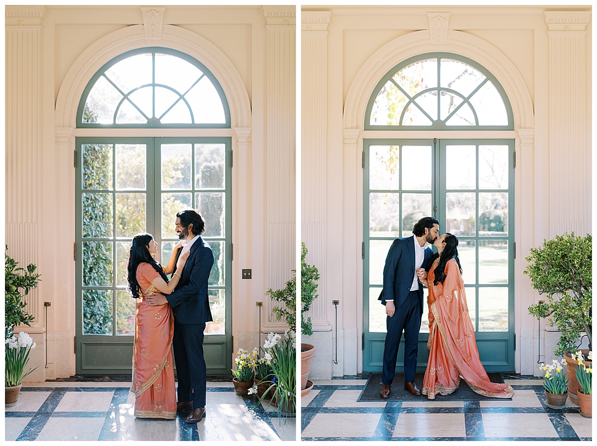 couple at filoli gardens during engagement photos